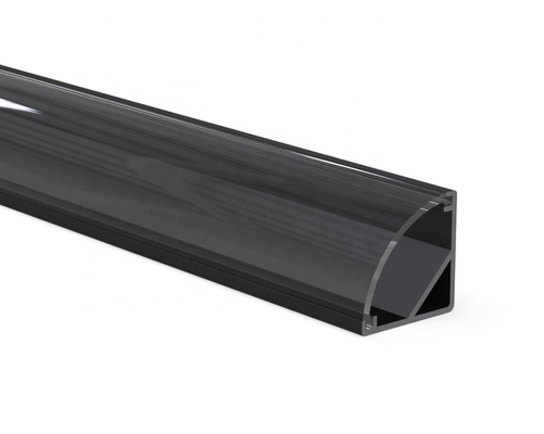 Perfil preto do diodo emissor de luz do canto material da liga de alumínio de 16MM x de 16MM para a tira do diodo emissor de luz