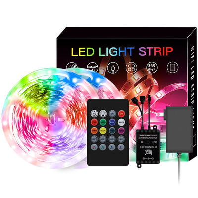 Luzes de tira espertas flexíveis do diodo emissor de luz, tira IP65 do diodo emissor de luz de 5m 5050 RGB impermeável