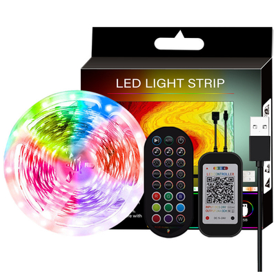 Cor do RGB das luzes de tira 5050 do diodo emissor de luz de USB 5V Smart para o certificado do CE do fundo da tevê