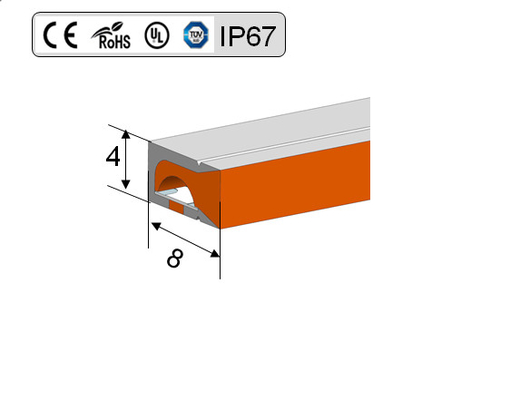 Material impermeável de néon do PWB do silicone do diodo emissor de luz Flex Light IP67 do OEM RGB