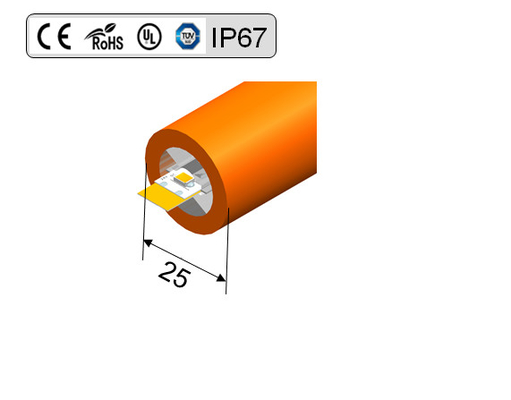 Cabo flexível de néon flexível IP67 6000k impermeável do diodo emissor de luz de um RGB de 360 graus