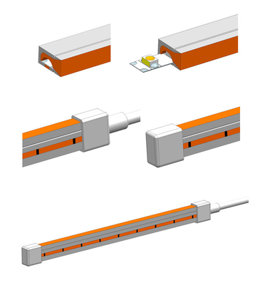 corda clara de néon DC12V RGB IP67 impermeável do diodo emissor de luz do silicone de 6mm 8mm