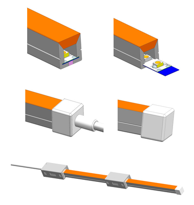 Cor de néon impermeável do RGB da luz de tira do diodo emissor de luz de IP65 SMD que muda 24V 12V