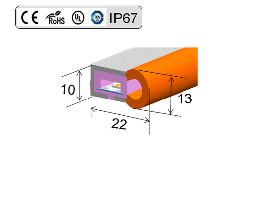 diodo emissor de luz Flex Light de néon de 10mm, luz de néon da corda do diodo emissor de luz do silicone do RGB 12V