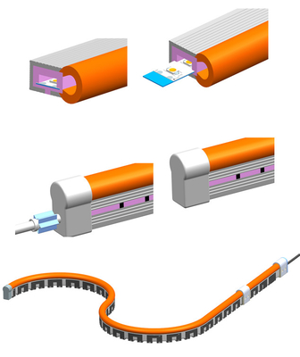 diodo emissor de luz Flex Light de néon de 10mm, luz de néon da corda do diodo emissor de luz do silicone do RGB 12V