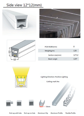 Tubo flexível 12×12mm do silicone do diodo emissor de luz para o ODM de néon do OEM das luzes do diodo emissor de luz