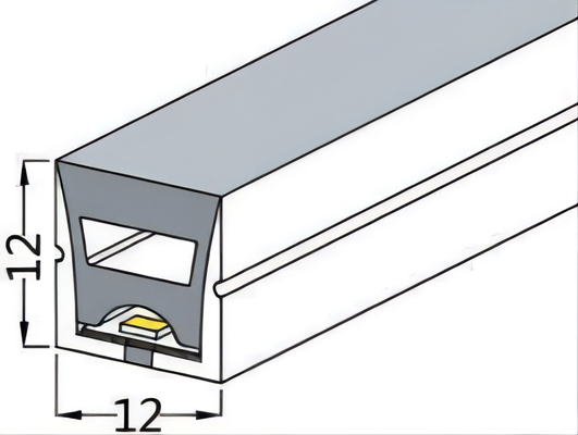 Tubo flexível 12×12mm do silicone do diodo emissor de luz para o ODM de néon do OEM das luzes do diodo emissor de luz