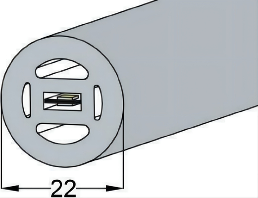 tubo do diodo emissor de luz do silicone de 22mm 360 graus flexível para a iluminação decorativa