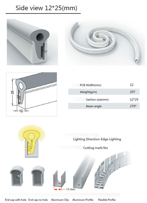 Tubo de silicone de borracha flexível para tiras de LED montadas na parede para iluminação doméstica