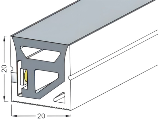 Tubulação de borracha flexível do silicone para tiras das luzes do diodo emissor de luz 20×20mm