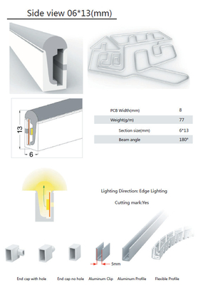 tubo do silicone do diodo emissor de luz de 6×13mm dobrável para a decoração exterior interna