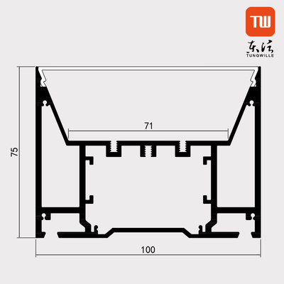100mm x prata de alumínio suspendida 75mm do perfil do diodo emissor de luz para o cinema do armário