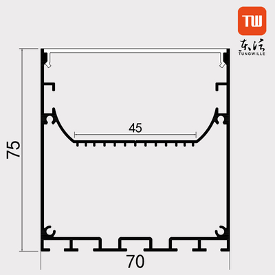 o canal suspendido 70×75mm do perfil do diodo emissor de luz anodizou o material da liga de alumínio 6063