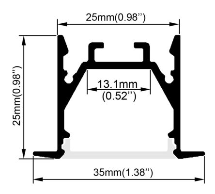 Encaixado Embutido conduziu o OEM dos perfis para o armário de suspensão do assoalho da parede