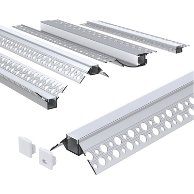 Gesso de cor prata em perfil de LED, perfis de extrusão de LED de alumínio para guarda-roupa