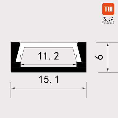 6063 certificação de alumínio do CE ROHS do perfil do canal das luzes de tira do diodo emissor de luz
