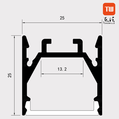 Perfil montado de superfície interno moderno 25mmx25mm do diodo emissor de luz para o difusor da luz do diodo emissor de luz