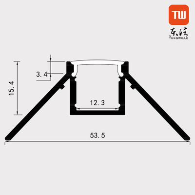 Perfil de LED de gesso cartonado sem guarnição para tira de LED Material de liga de alumínio
