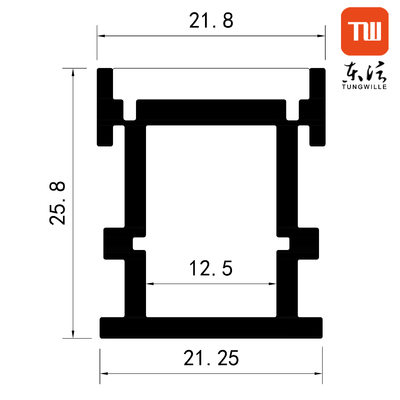 Perfil de led de alumínio montado em superfície fosca difusor de PC para luzes de tira de led