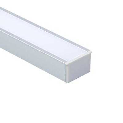 Difusor PC perfil de LED montado em superfície anodizado prateado para iluminação de cozinha