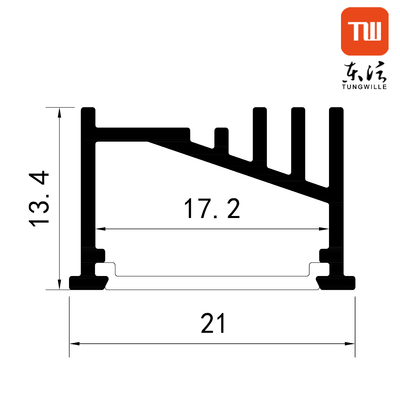 Difusor PC perfil de LED montado em superfície anodizado prateado para iluminação de cozinha