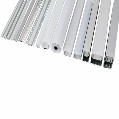 Difusor PC perfil de LED montado em superfície anodizado prateado para iluminação de cozinha