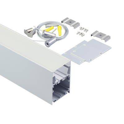 Iluminação de escritório alumínio anodizado suspenso perfil de LED capa para PC em forma de U