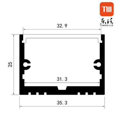 Canal de montagem de alumínio de perfil de led de montagem em superfície extrudada T8