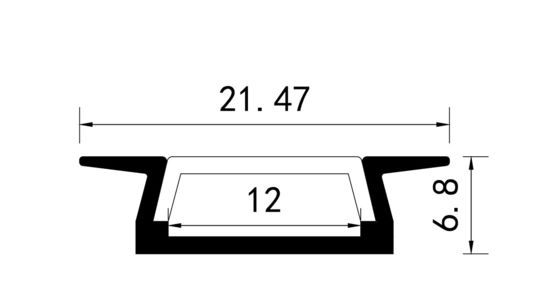 Tira de cobertura de PC com perfil de alumínio rebaixado Material de liga 6063