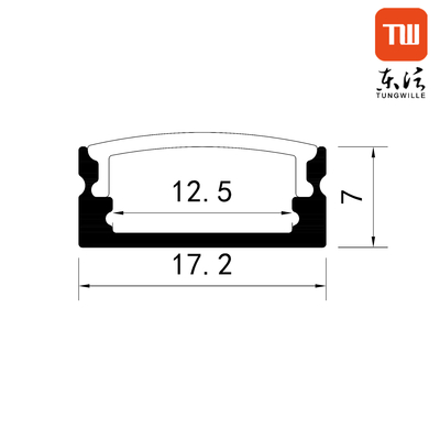 Difusor de perfil de led de superfície de iluminação interna branco leitoso