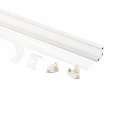 Luz de gabinete em forma de V/faixa de luz de canto Led perfil alumínio 18X18mm