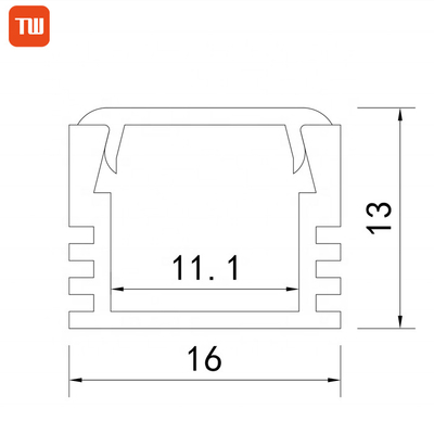 Perfil conduzido Recessed de alumínio interno da tira para a iluminação de tira conduzida linear