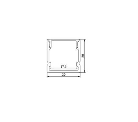 a forma da largura U de 20mm conduziu a luz de alumínio do vestuário da cozinha da tampa do PC do perfil