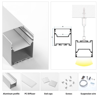 Suspensão decorativa dispositivo elétrico de iluminação conduzido da instalação da parede do perfil da tira