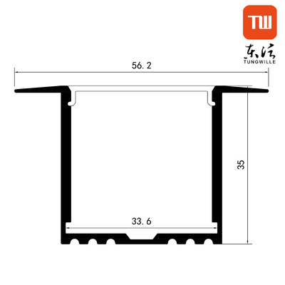 Perfil conduzido Recessed conduzido da extrusão da luz de tira para a iluminação da casa