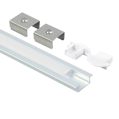A tampa do PC Recessed o perfil conduzido de alumínio montado para a luz de tira conduzida decoração