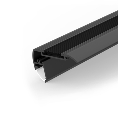 1m 2m Placa de gesso perfil LED Cor preta Liga de alumínio 6063 T5 Material