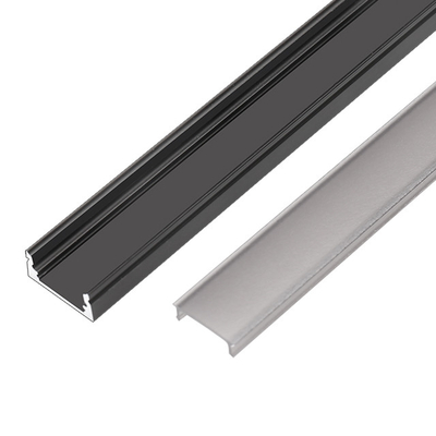 U dá forma ao material montado de superfície preto da liga de alumínio do perfil do diodo emissor de luz para a tira do diodo emissor de luz