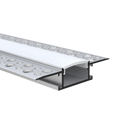 Tira clara cor de prata Embutido de Trimless do Drywall do canal do diodo emissor de luz