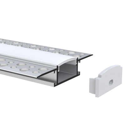 Tira clara cor de prata Embutido de Trimless do Drywall do canal do diodo emissor de luz