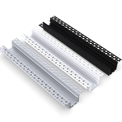 Perfil de LED de gesso cartonado para interior, tira de LED de drywall prata branco preto cor