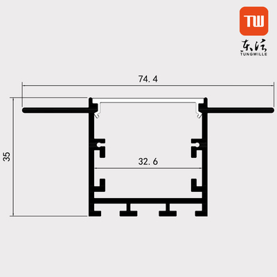 Perfil de LED de gesso cartonado para interior, tira de LED de drywall prata branco preto cor