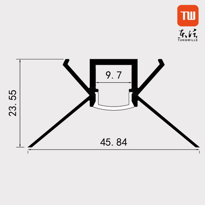 perfil Embutido largo do diodo emissor de luz da placa de gesso de 13mm para o teto arquitetónico da gipsita
