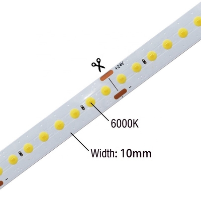 Branco morno impermeável das luzes de tira Ip68 do diodo emissor de luz da ESPIGA de DC24V para a iluminação exterior