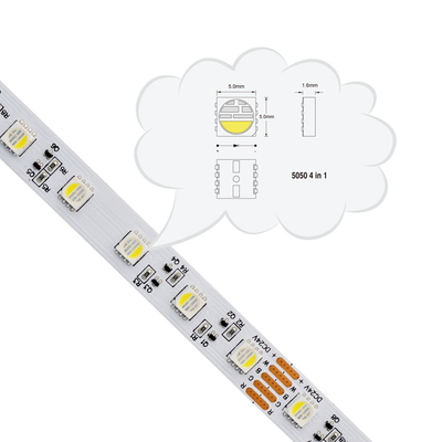 4 em 1 tira do diodo emissor de luz de RGBW, luz de tira IP20 impermeável do diodo emissor de luz de SMD 5050 RGB IP67