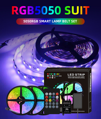 Luzes de tira espertas flexíveis do diodo emissor de luz, tira IP65 do diodo emissor de luz de 5m 5050 RGB impermeável