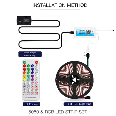 5050 luzes de tira do diodo emissor de luz do RGB Smart 10 de Bluetooth APP medidores de OEM do controle