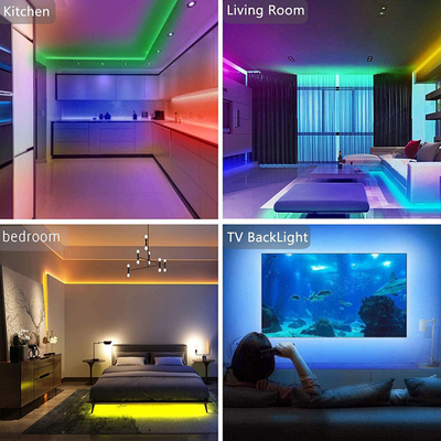 Tira do diodo emissor de luz do RGB do controle 5050 de Bluetooth APP impermeável para a decoração exterior interna
