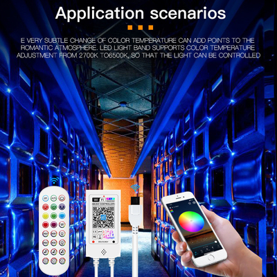 Luz de tira flexível do diodo emissor de luz de 12V 5m 5050 RGB com controle de Wifi APP