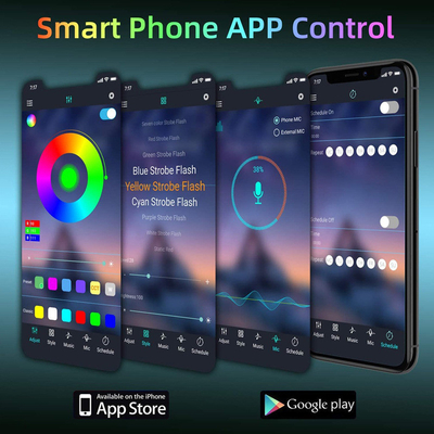 Luz de tira flexível do diodo emissor de luz de 12V 5m 5050 RGB com controle de Wifi APP
